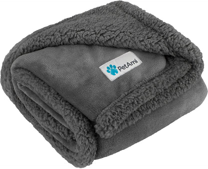 Dog Blanket, Sherpa Dog Blanket | Plush, Reversible, Warm Pet Blanket for Dog Bed, Couch, Sofa, Car