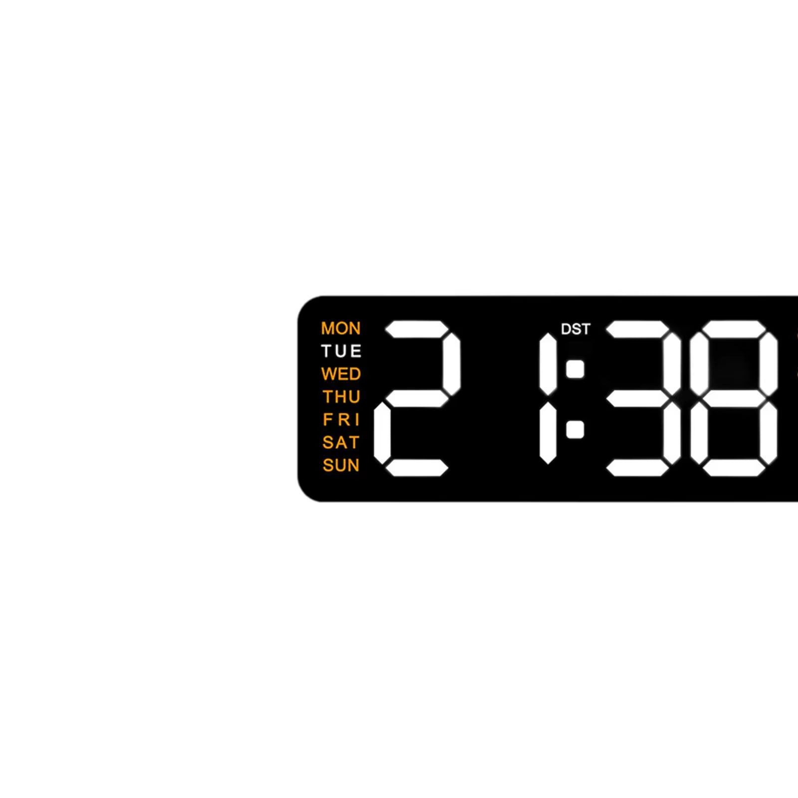 Large LED Digital Wall Clock – With Temperature, Humidity & Week Display